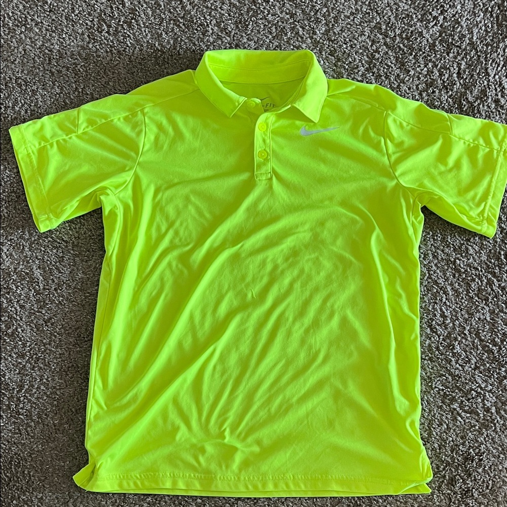 Nike Kids Vibrant Neon Green Polo Shirt